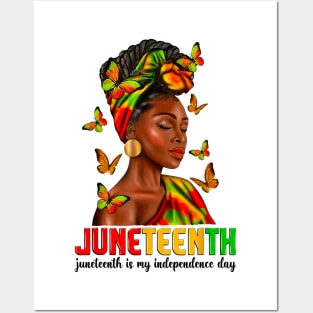 Juneteenth Is My Independence Day Shirt Womens Black Pride Posters and Art